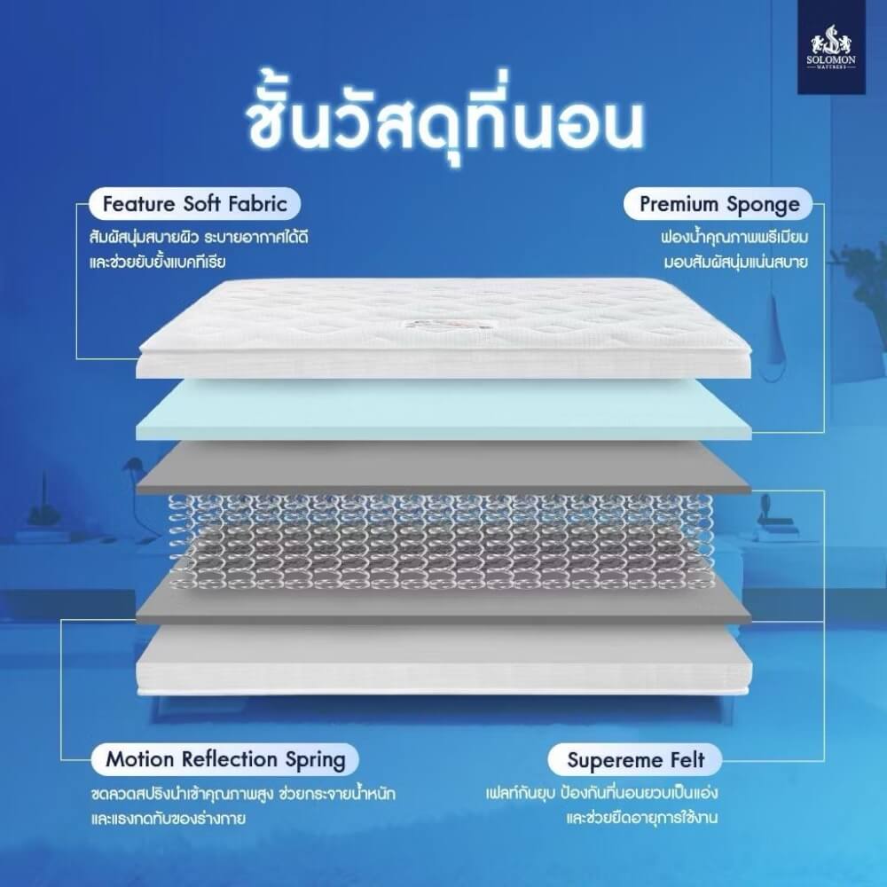 ที่นอน 6 ฟุต SOLOMON รุ่น Cornflaks หนา 9 นิ้ว จัดส่งแบบอัดสูญญากาศ_2