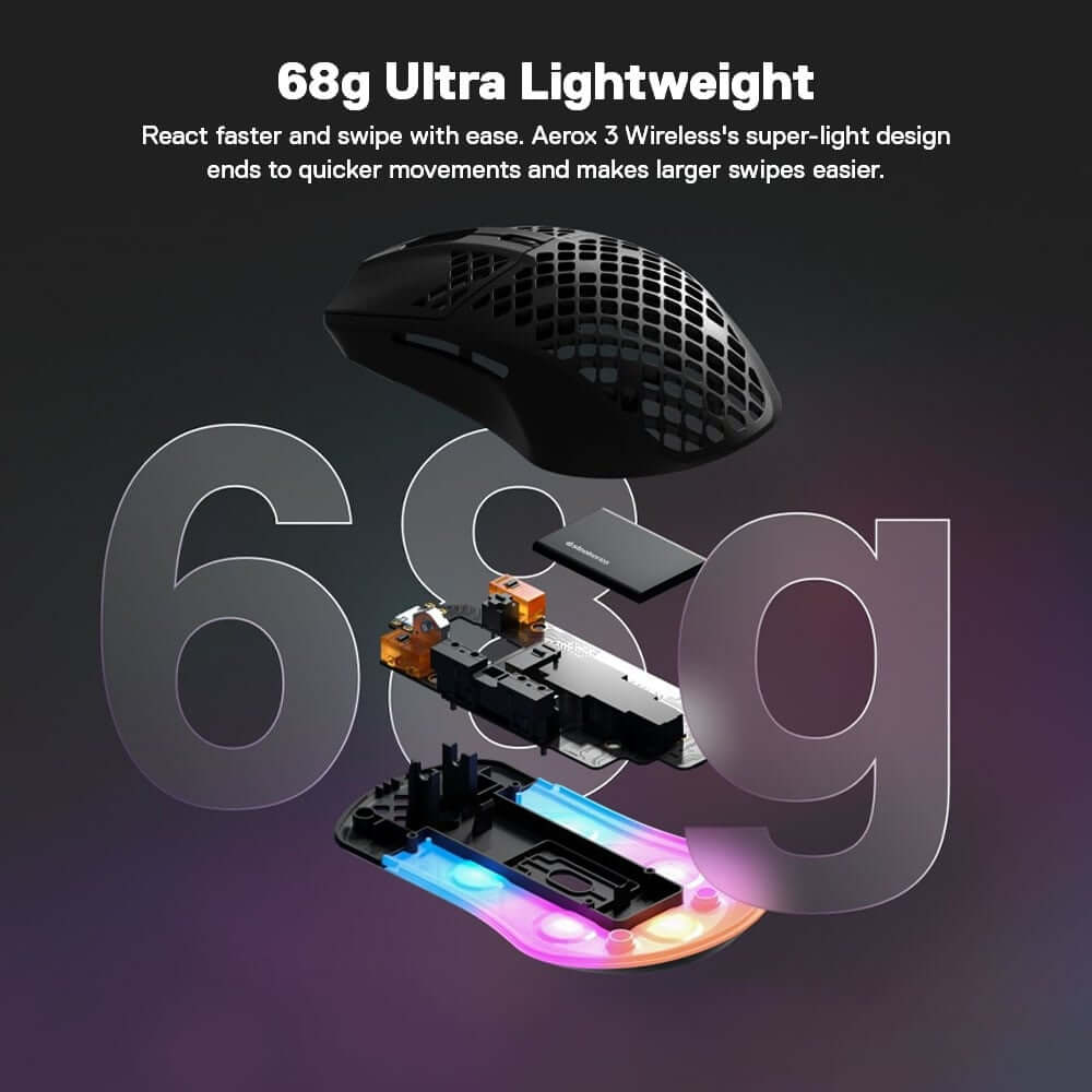 เมาส์เกมมิ่งไร้สาย SteelSeries Aerox 3 Faze Clan Edition_3